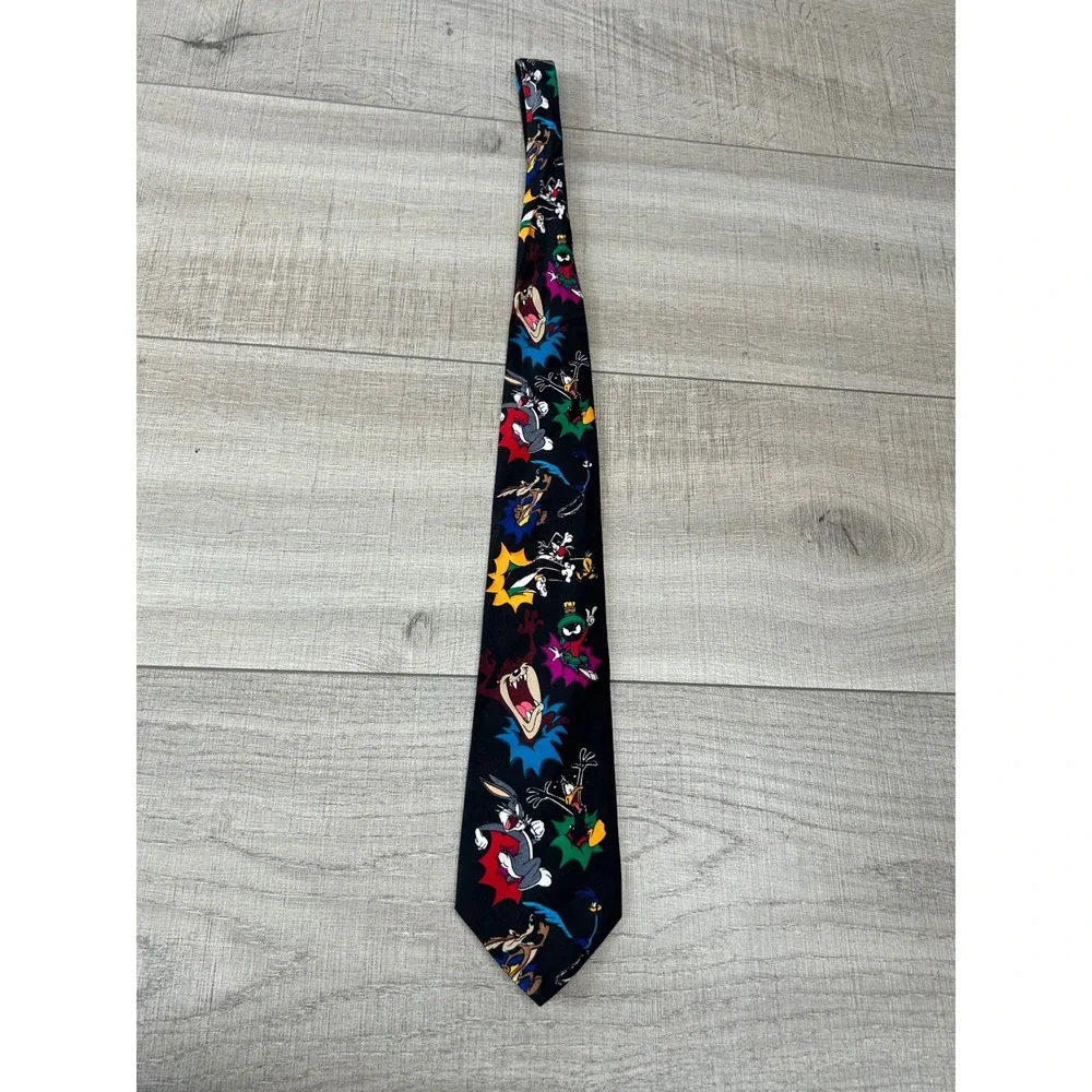 Vintage 90s Looney Tunes Character Print Novelty Tie Bugs Bunny Taz‎